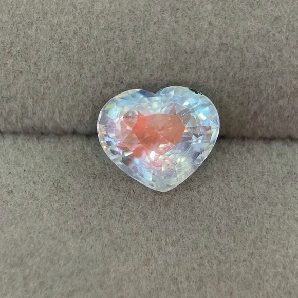 Natural Rainbow Moonstone, 2.13 Carat, Heart Shape, Loose...